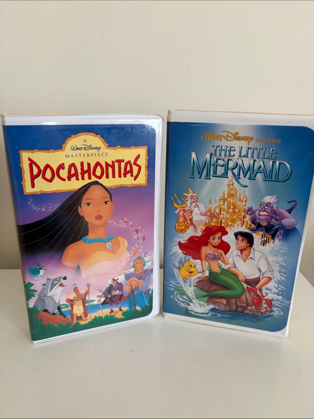 Disney Pocahontas & The Little Mermaid VHS Set - Blue Covers
